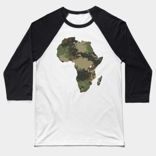 Africa Continent Map Camo Pattern African Safari Camouflage Baseball T-Shirt